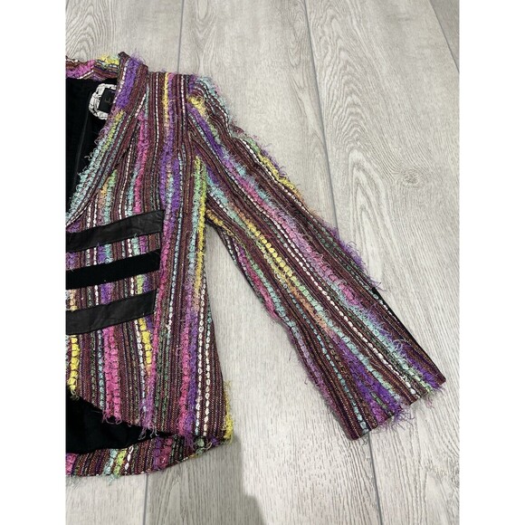 Kelly Wearstler Wearable Art Blazer Lambskin Accent Boucle | Multicolor | Size 0 - Picture 4 of 15